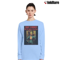 Women’s Ziggy Stardust Print Music Art Long-Sleeve Top in light blue | Sleek, Versatile, All-Season