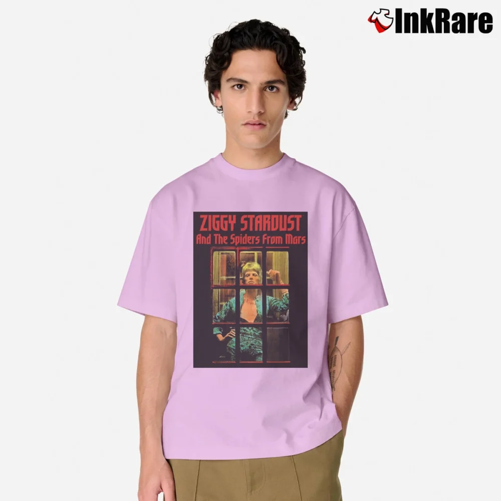 Men’s Ziggy Stardust Print Music Art Classic T-Shirt in light pink | Soft, Breathable Everyday Wear