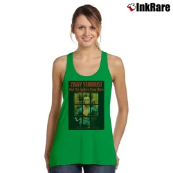 Women’s Ziggy Stardust Print Music Art Tank Top in irish green | Lightweight, Movement-Friendly
