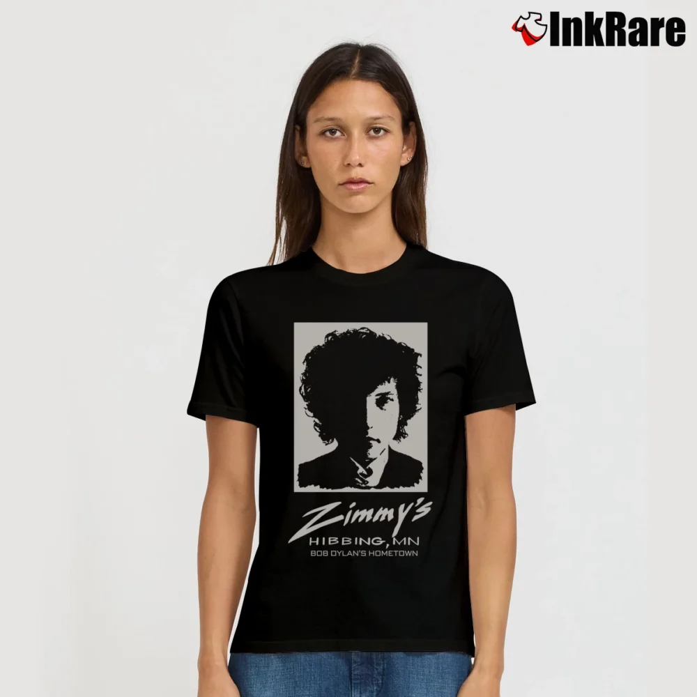 Women’s Zimmy's Bob Dylan Hometown Hibbing Minnesota Signature T-Shirt in black | Soft, Flattering Fit