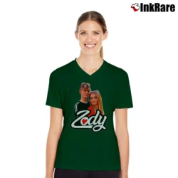 Women’s Zody Supporter V-Neck Tee in forest green | Chic Neckline, Soft Texture