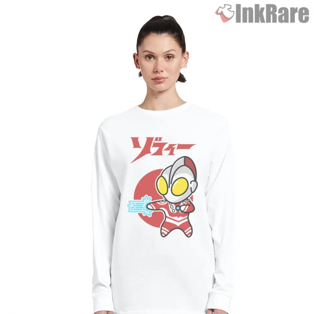 Zoffy Kawaii Chibi Ultra Guardian Shirt on white long sleeve shirt for women graphic tee