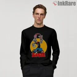Zombie The Sailor Man Horror Mashup Shirt on black long sleeve shirt for men graphic tee