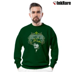 Men’s Zuco Black Cat World Tour Crewneck Sweatshirt in forest green | Cozy Fabric, Clean Style