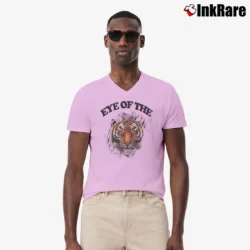 Men’s Zutter Eye Of The Tiger Graphic V-Neck Tee in light pink | Sharp, Breathable, Everyday Staple
