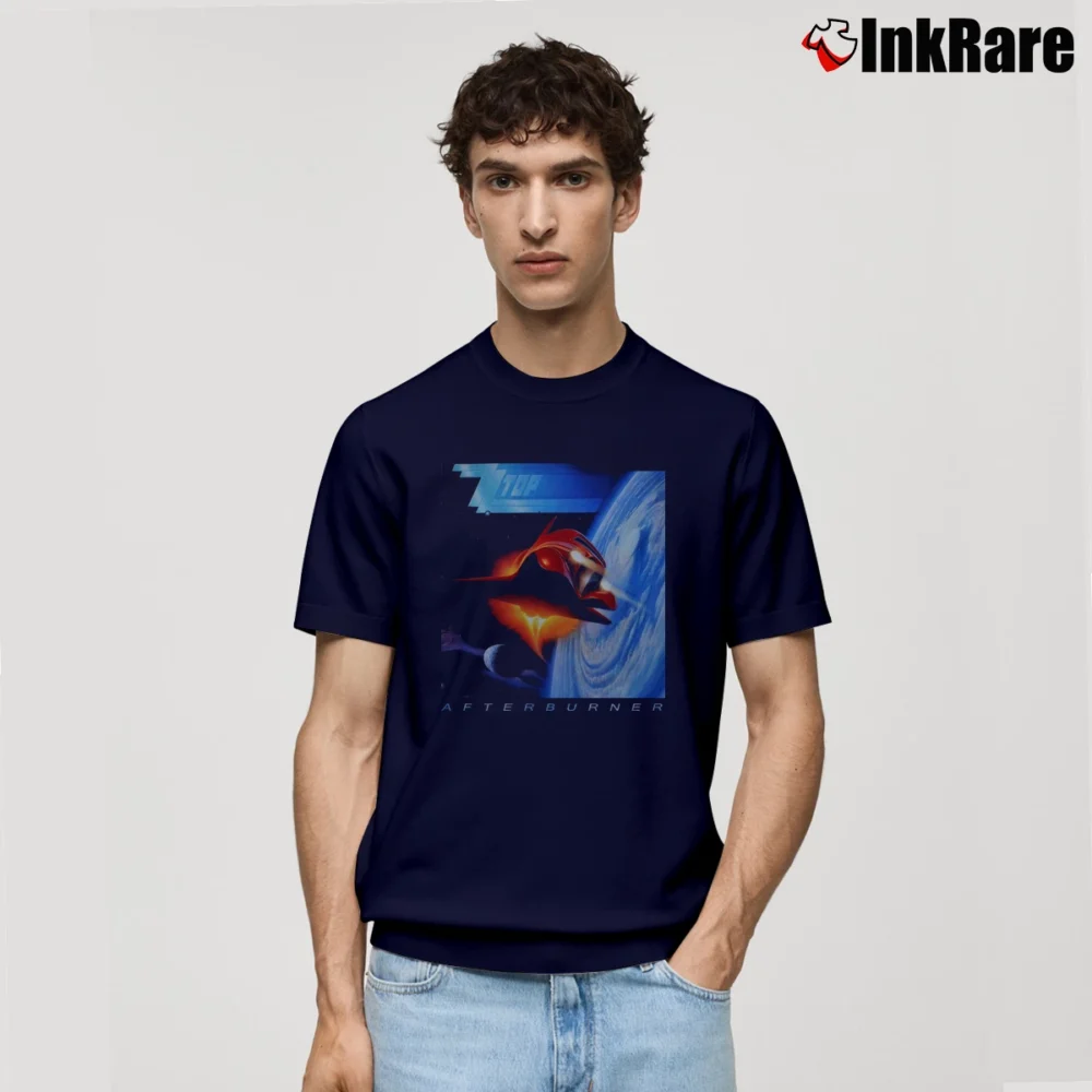 Men’s ZZ Top Afterburner Classic T-Shirt in navy | Soft, Breathable Everyday Wear