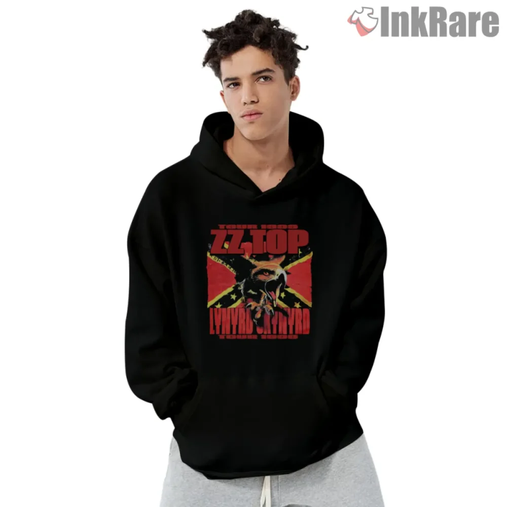 Hoodie front view with eagle tour graphic