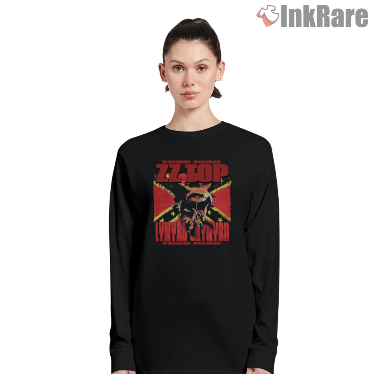 ZZ Top Lynyrd Skynyrd 1999 Tour Women Long Sleeve Women long sleeve with retro tour poster art