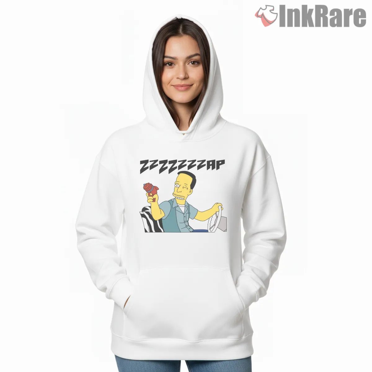 Zzzzzap Simpsons Comic Electric Chaos Scene Shirt on white hoodie for women graphic tee